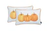 Homezia Set Of 2 20" Thanksgiving Pumpkin Throw Pillow Cover In Multicolor