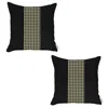 Homezia Set Of 2 Black And Yellow Houndstooth Pillow Covers