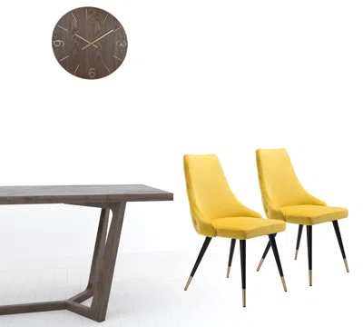 Homezia Set Of 2 Black Wingback Dining Chairs