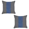 Homezia Set Of 2 Blue Houndstooth Pillow Covers