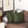 Homezia Set Of 2 Fern Green Brushed Twill Decorative Throw Pillow Covers