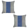 Homezia Set Of 2 Ivory And Blue Center Pillow Covers