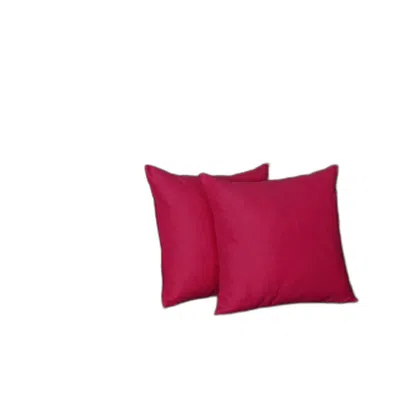 Homezia Set Of 2 Pink Brushed Twill Decorative Throw Pillow Covers In Red
