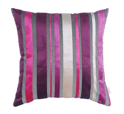 Homezia Set Of 2 Purple Varigated Stripe Decorative Pillow Covers In Pink
