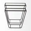 Homezia Set Of 2 Rectangular Glass Top Accent Table With Black Iron Frame