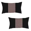 Homezia Set Of 2 Red Mid Houndstooth Lumbar Pillow Covers