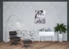 Homezia Set Of 2 Ultra Modern White Black And Gold Marblized Wall Art