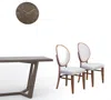 Homezia Set Of 2 Walnut Rubberwood King Louis Back Dining Chairs