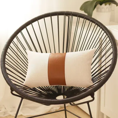 Homezia Set Of 2 White And Brown Boho Throw Pillow Covers