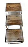 Homezia Set Of 3 Modern Rustic Nesting Tables