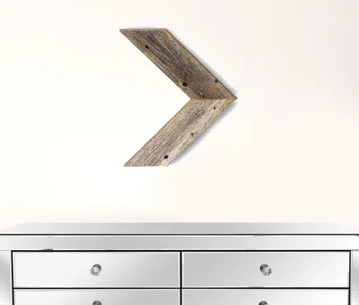 Homezia Set Of 3 Rustic Weathered Grey Wood Chevron Arrow