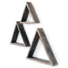 Homezia Set Of 3 Triangle Rustic Natural Weathered Grey Wood Open Box Shelve