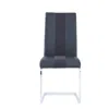 Homezia Set Of 4 Grey Two Toned Dining Chairs With Silver Tone Metal Base