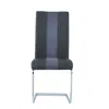 Homezia Set Of 4 Grey Two Toned Dining Chairs With Silver Tone Metal Base