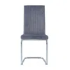 Homezia Set Of 4 Two Tone Grey And Chrome Dining Chairs