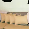 Homezia Set Of Four 12" X 20" Beige Polyester Zippered Pillow Cover