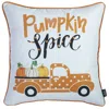Homezia Set Of Four 18" Orange Pumpkin Pick Up Truck Pillow Covers