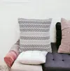 Homezia Set Of Four 18" X 18" Gray Beach Chevron Cotton Zippered Pillow