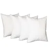 Homezia Set Of Four 18" X 18" White Polyester Zippered Pillow Cover