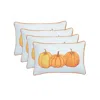 Homezia Set Of Four 20" Orange Pumpkin Trio Lumbar Throw Pillow Covers