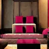 Homezia Set Of Four 22" X 22" Pink Polyester Zippered Pillow Cover