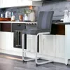 Homezia Set Of Four 26 " Gray And Silver Metal Low Back Counter Height Bar Chairs