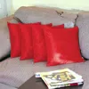 Homezia Set Of Four 26" X 26" Red Polyester Zippered Pillow Cover