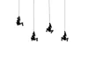 Homezia Set Of Four 6" Black Resin Unique Climbing Men Wall Decor