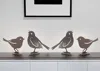 Homezia Set Of Four 6" Brown Metal Bird Bird Figurine
