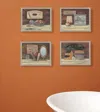 Homezia Set Of Four Bathroom Collection I 1 Brown Framed Print Bathroom Wall Art