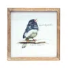 Homezia Set Of Four Brown Solid Wood Bird Wall Decor