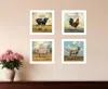 Homezia Set Of Four Farm Animals 2 White Framed Print Wall Art