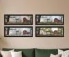 Homezia Set Of Four Four Seasons Collection Ii 2 Black Framed Print Wall Art