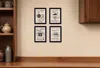 Homezia Set Of Four Friendship 2 Black Framed Print Kitchen Wall Art