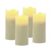 Homezia Set Of Four Ivory Flameless Pillar Candles