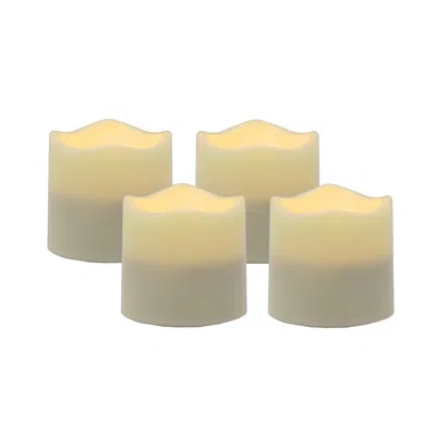 Homezia Set Of Four Ivory Flameless Tealight Candle
