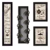 Homezia Set Of Four Kitchen Collection V With Seven Peg Mug Rack 3 Black Framed Print Kitchen Wall Art