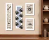 Homezia Set Of Four Kitchen Collection With Seven Peg Mug Rack White Framed Print Kitchen Wall Art