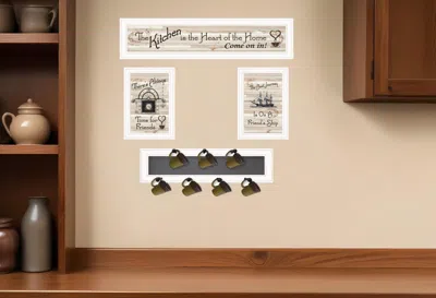 Homezia Set Of Four Kitchen Print 33x8 And Mug Rackhorizonal 27x8x3 White Frame White Framed Print Kitchen W