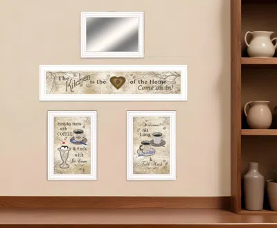 Homezia Set Of Four Love Of Nature Kitchen 5 White Framed Print Kitchen Wall Art
