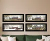 Homezia Set Of Four Seasons On The Farm Black Framed Print Wall Art