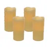 Homezia Set Of Four Yellow Flameless Pillar Candle