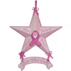 Homezia Set Of Six Star Shaped Breast Cancer Awareness Christmas Ornaments