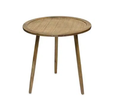 Homezia Set Of Three 24" Brown Round End Tables