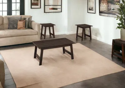 Homezia Set Of Three 36" Espresso Coffee Table