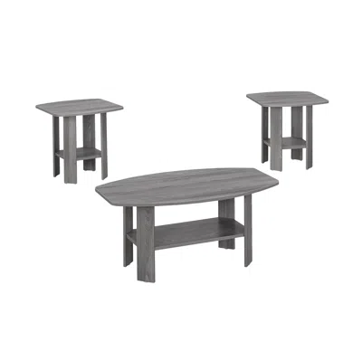 Homezia Set Of Three 36" Gray Coffee Table With Shelf