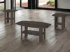 Homezia Set Of Three 36" Oak Rectangular Coffee Table With Three Shelves