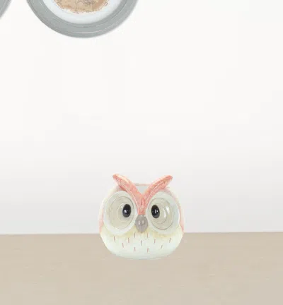Homezia Set Of Three 4" Blue And Gray Resin Owl Figurine