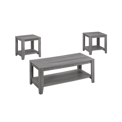 Homezia Set Of Three 42" Gray Coffee Table With Shelf