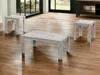 Homezia Set Of Three 44" Gray Rectangular Coffee Table